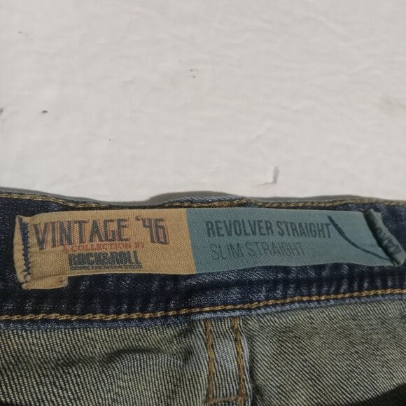 Rock & Roll Denim X Dale Brisby VTG '46 Revolver Slim Straight Jeans 44x38 - Picture 7 of 11